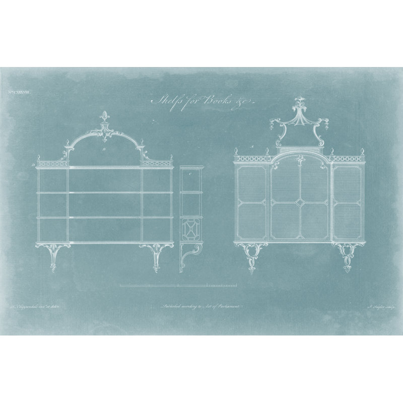 Shelves For Books by Thomas Chippendale - Wrapped Canvas Painting, 30cm H x 46cm W