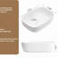 Lavabo de salle de bain ovale moderne en porcelaine blanche au-dessus du comptoir, conception généreuse et élégante, aspect céramique ultrabrillant, glacis cuit au four nécessitant peu d'entretien, nettoyage facile
