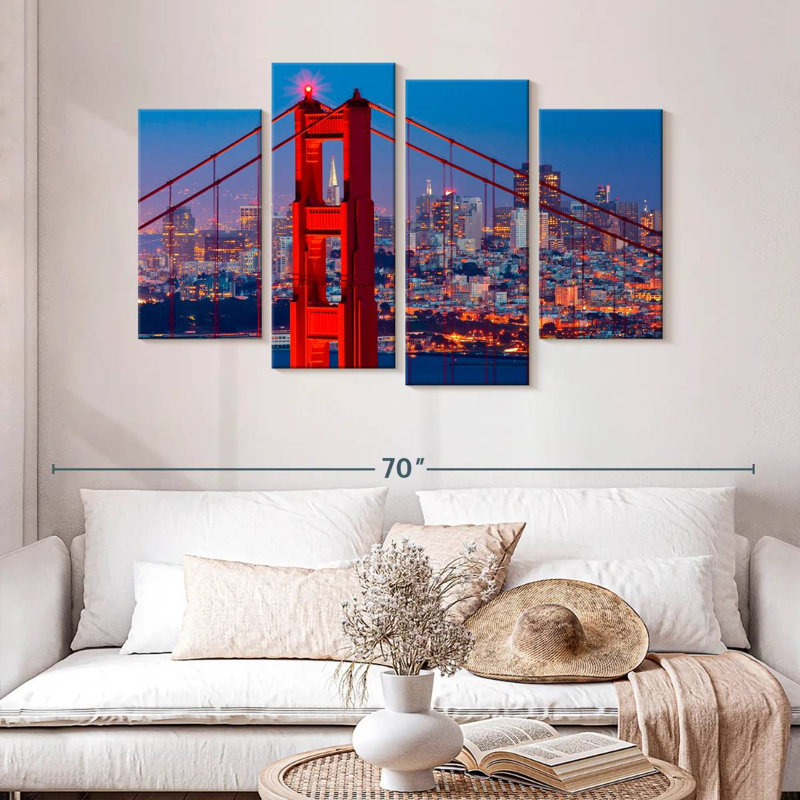 Lilie Glowing Golden Gate Bridge, 32" H x 52" W