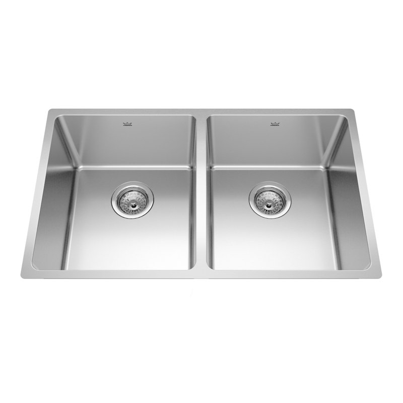 Brookmore 30.5'' L Double Bowl Stainless Steel Kitchen Sink