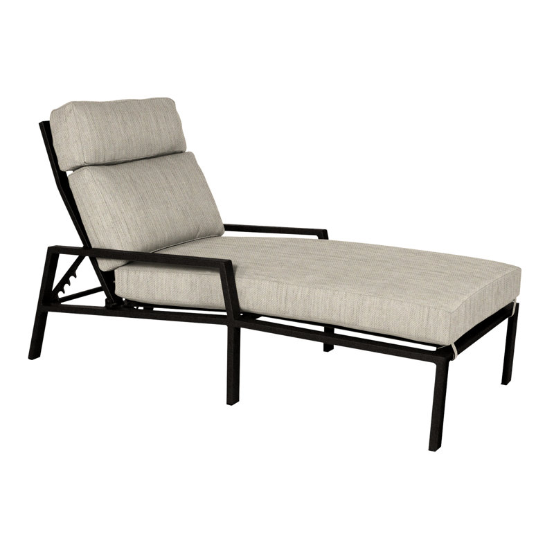 Aris Outdoor Chaise Lounge, Carbon Black, Alcazar Redwood