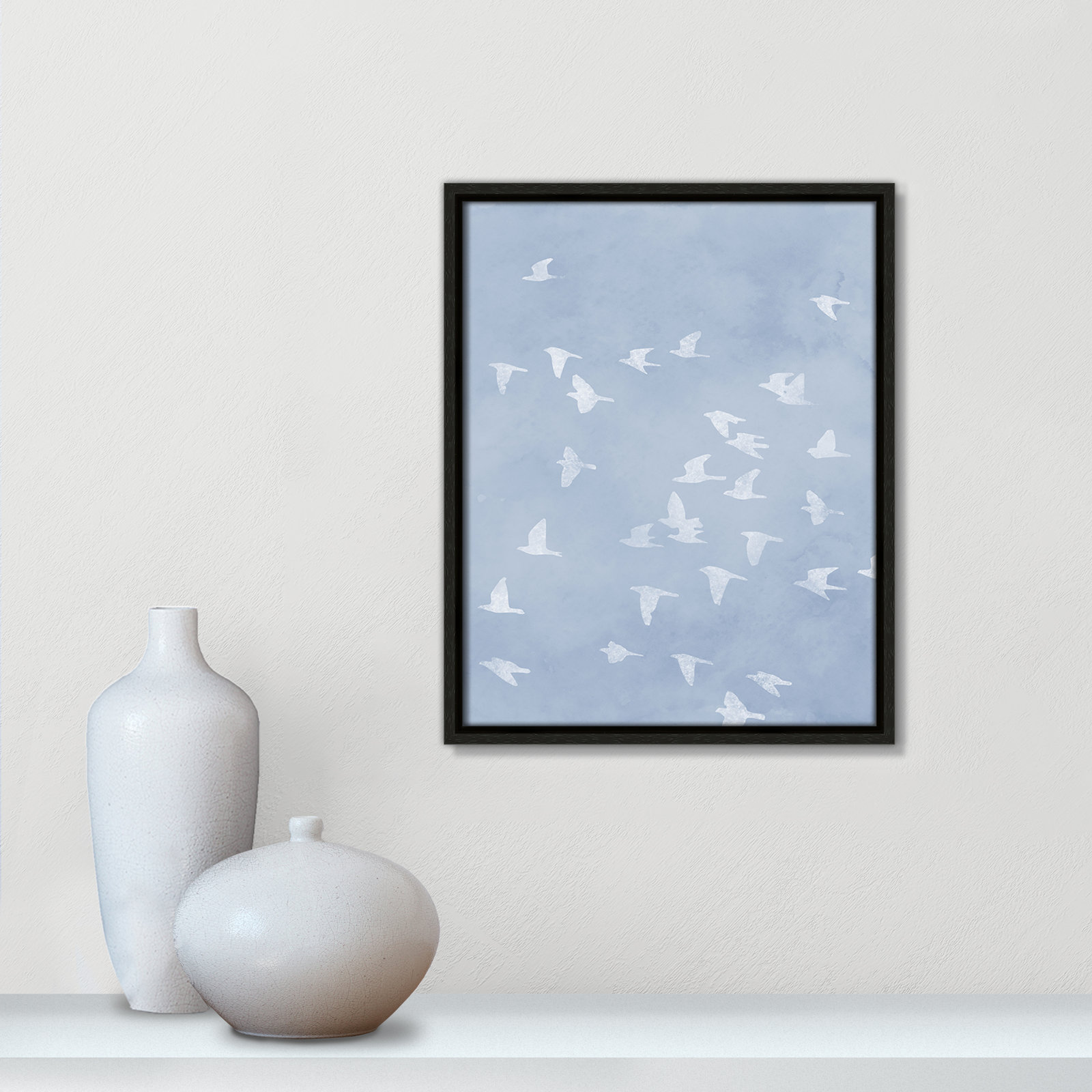 Flying Friends Print by Marcus Prime, 12.5'' W x 15.5'' H, Espresso Floater