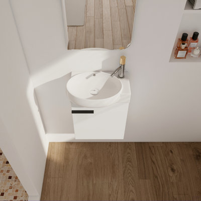 Meuble-lavabo à fermeture en douceur avec lavabo, 16 po