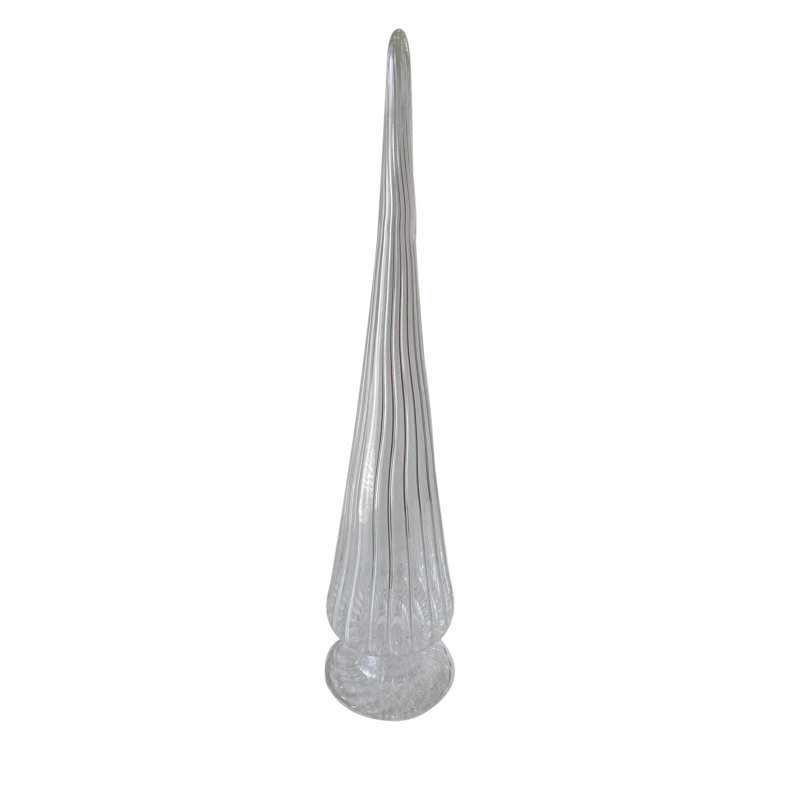 Arbre en verre transparent, H 18 po x l 5 po x P 5 po