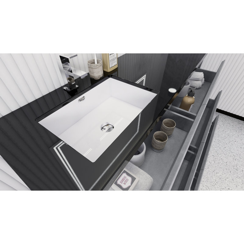 Reyes 58.5'' Single Bathroom Vanity Base Only, Matt Black