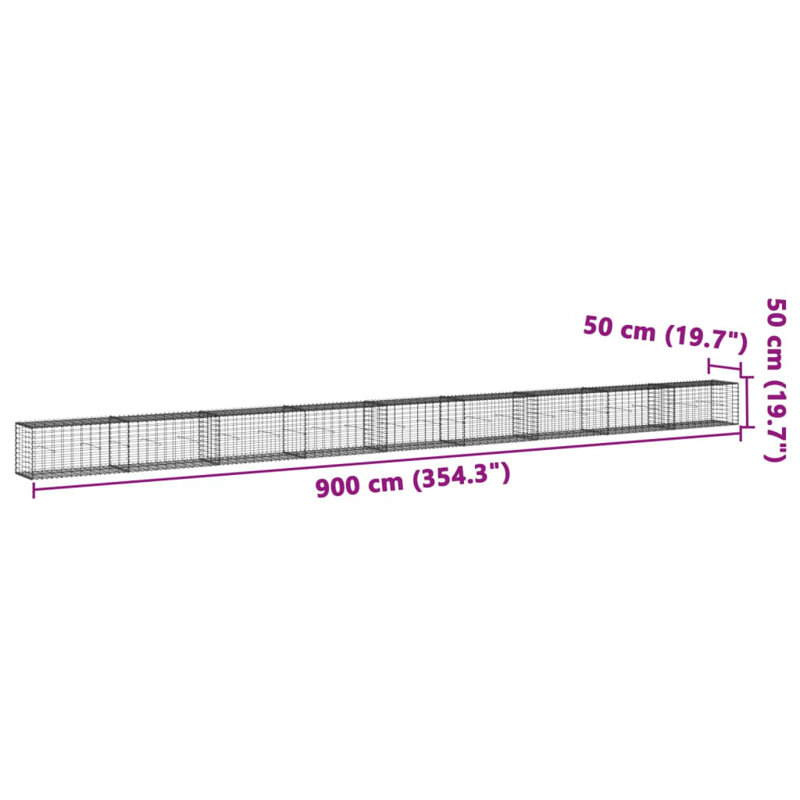 Clôture de bordure en métal argenté, 30 pi X l 2 pi X P 2 D