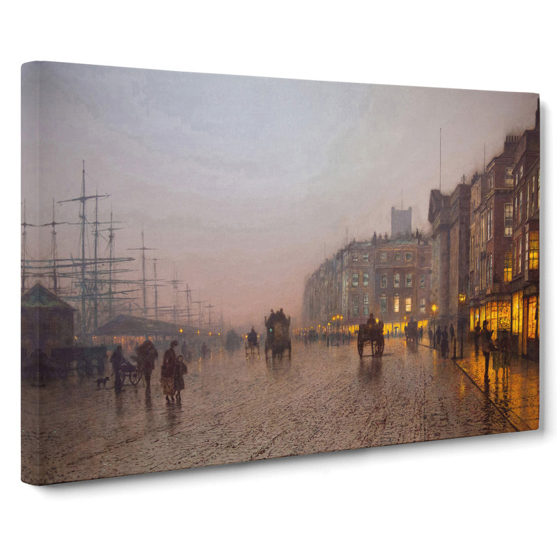 Street Scene by John Atkinson Grimshaw - Wrapped Canvas Painting, 50cm H x 76cm W x 3cm D