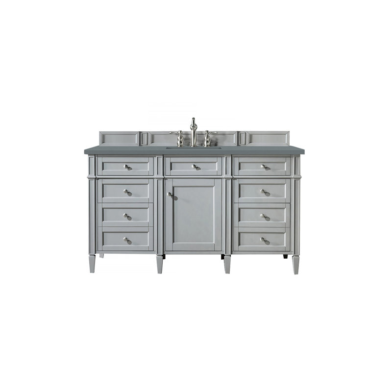Brittany 60'' W Single Vanity, Charcoal Soapstone, Smokey Celadon, 8" Widespread