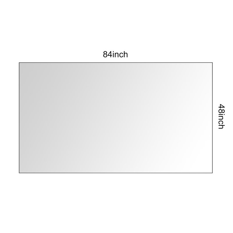 Miroir de salle de bain 84 po x 48 po avec cadre en aluminium, miroir mural rectangulaire, Noir mat