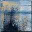 « gold on blue squareic ii », reproduction d’art sur toile-31957375