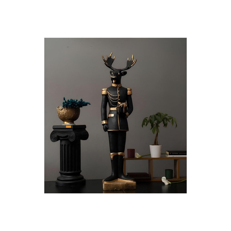 Elegant Decorative Object, Black & Gold, 12.6 x 12.6 x 53.1 Inches | 100% Polyester Material | Stylish Accent for Home Decor, Living Room, or Office | Unique Design Adds Sophistication and Charm