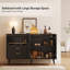 Armoire de bar moderne de 55 po avec tablettes réglables, buffet avec porte-verres à vin et support à vin-1897920879