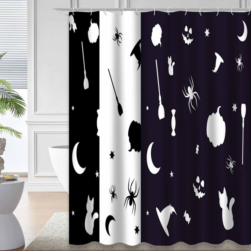 Rideau de douche Spooky Halloween, L 72 po x l 84 po