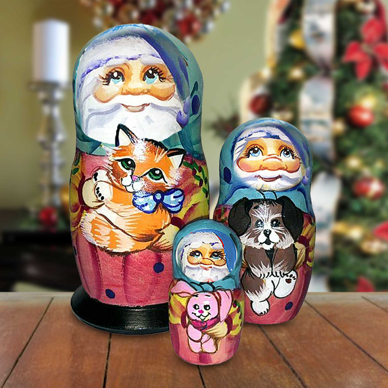 Ensemble de 3 poupées gigognes Santa Matreshka