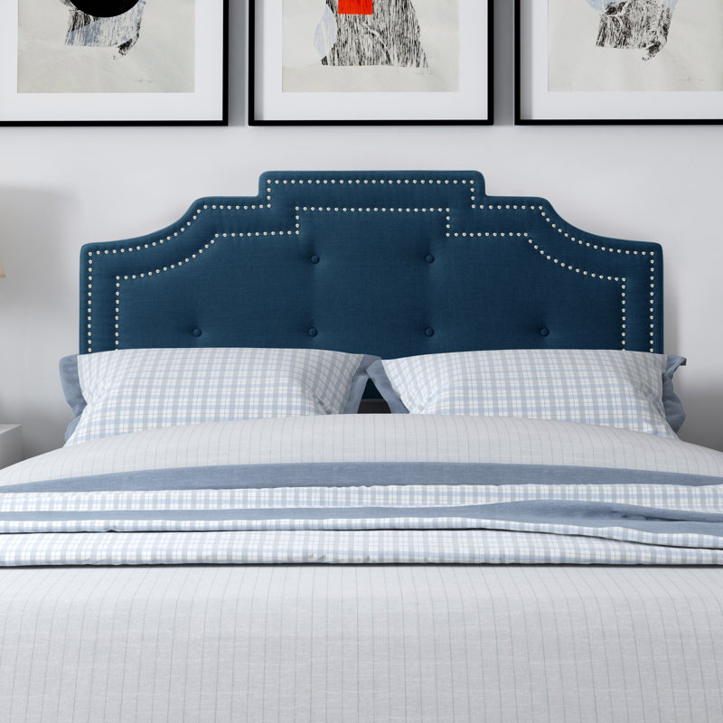 Tête de lit tapissier Suwanee, Double, Gris foncé