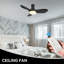 Ventilateurs de plafond encastrés à DEL 36 po à 3 pales avec lumières Elaise-51677441