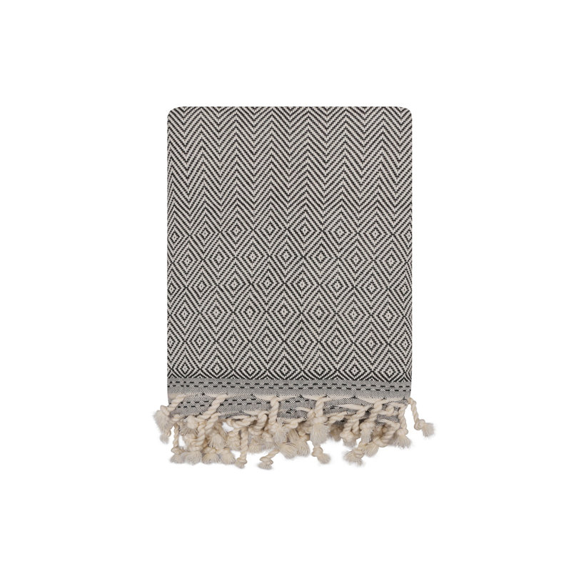 Serviette de plage 100% coton Lawlor, Noir