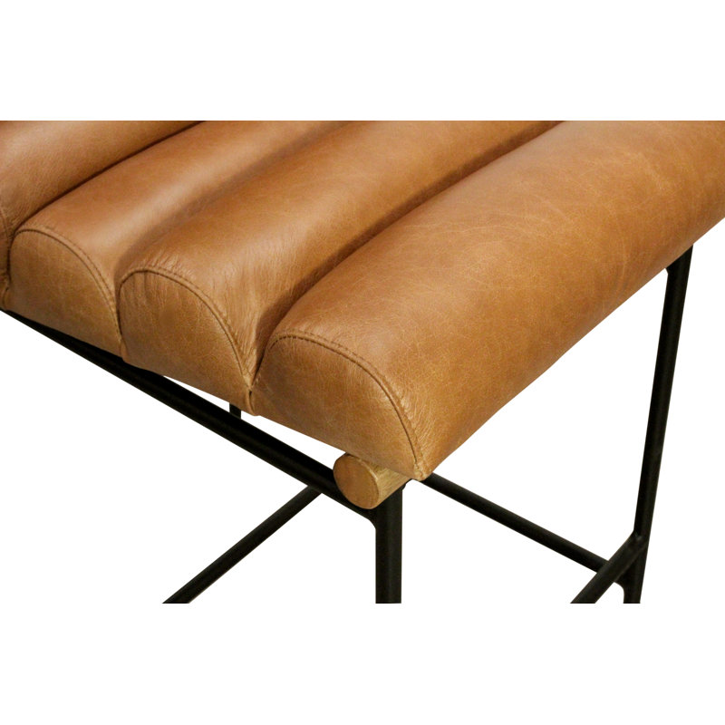 Ensemble de table de comptoir 36 po avec 2 chaises de comptoir en cuir brun clair Jaden