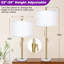 Ensemble de lampes de table 22 po Fruma, or luxueux, hauteur réglable, gradation à trois niveaux, abat-jour en tissu, convient au salon et à la chambre à coucher (ensemble de 2)-1547010856-1547010857