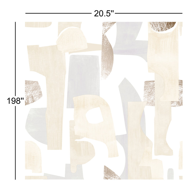 Tariq 16.5' L x 20.5" W Peel and Stick Wallpaper Roll, Beige