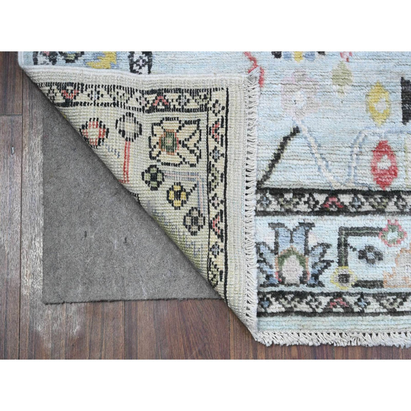 Tapis de couloir oriental bleu 2 pi 8 po x 7 pi 9 po Angora