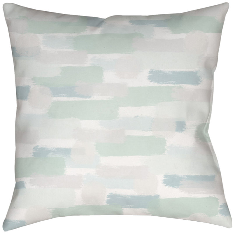 Seaside Splendor Indoor/Outdoor Throw Pillow, Green, 16" H x 16" W x 4" D