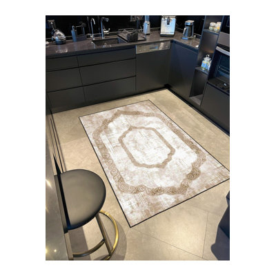 Tapis lavable à motifs géométriques abstraits