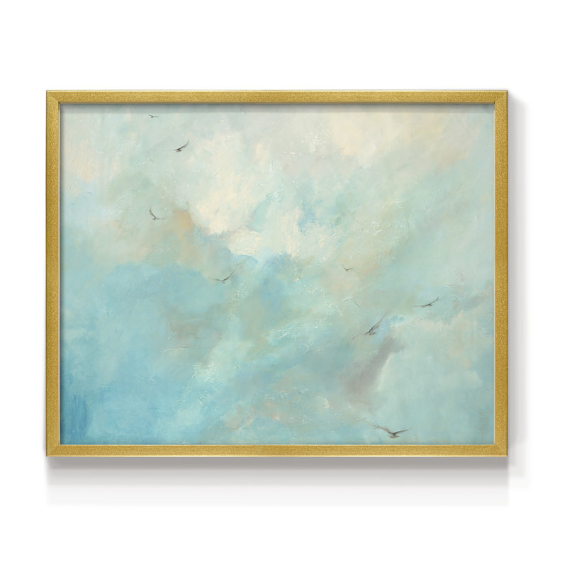 Flying Home  -Framed Print - Restickable, Gold, 16" H x 20" W