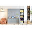 Lit escamotable double avec bureau et bibliothèque, gris