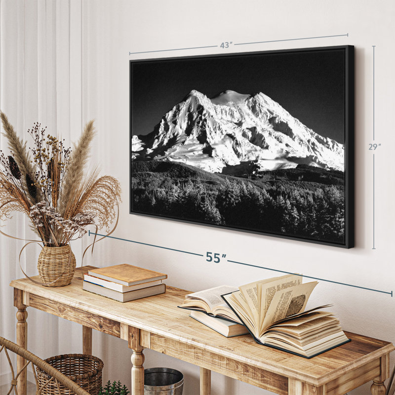 Mount Shasta Monochrome Canvas Print, 29" H x 43" W