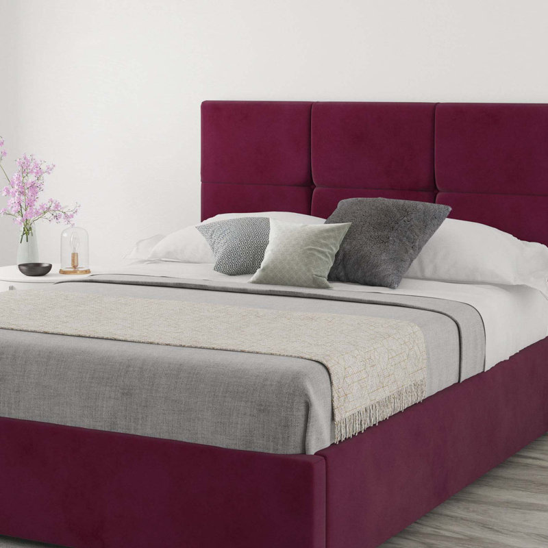 Kellen Upholstered Headboard, Single (3'), Velvet Berry