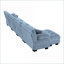 Canapé modulaire, canapé en forme de L modulaire 4 places avec repose-pieds convertible pour salon | Bleu marine | Chenille-1113538673