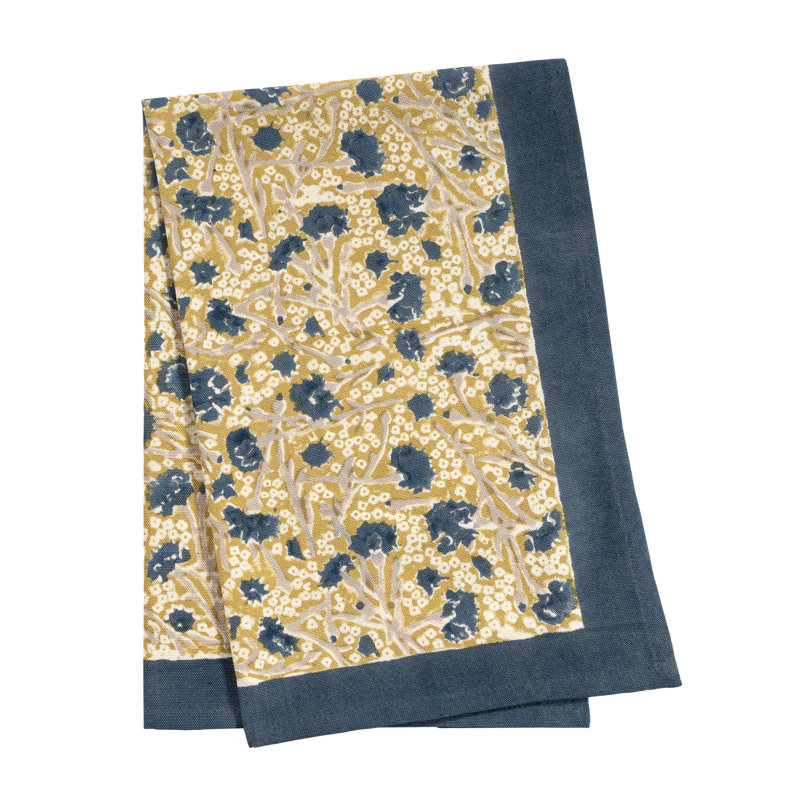 Meadows Floral Tea Towel, Blue/Green