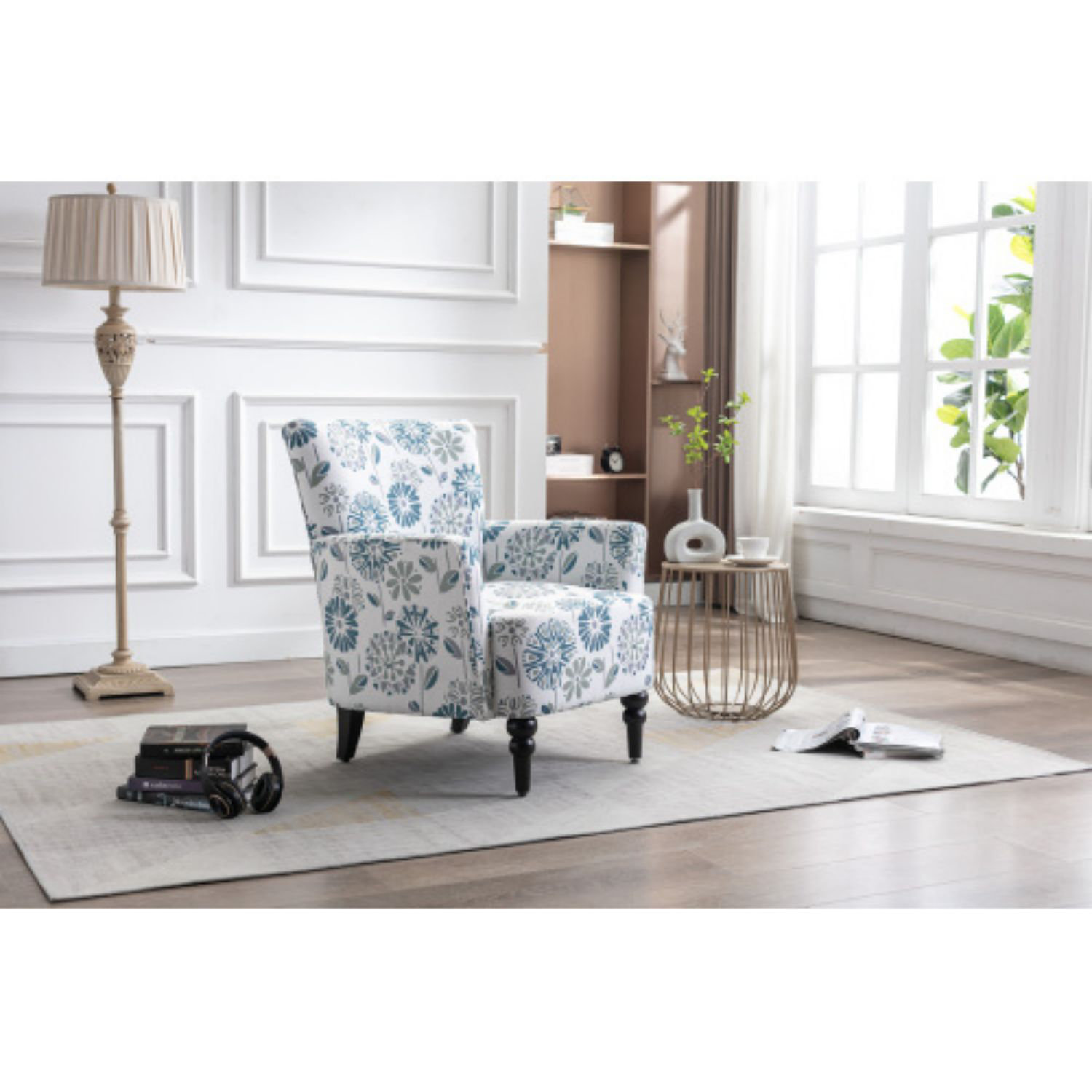 Noble house everest floral 2024 print fabric club chair