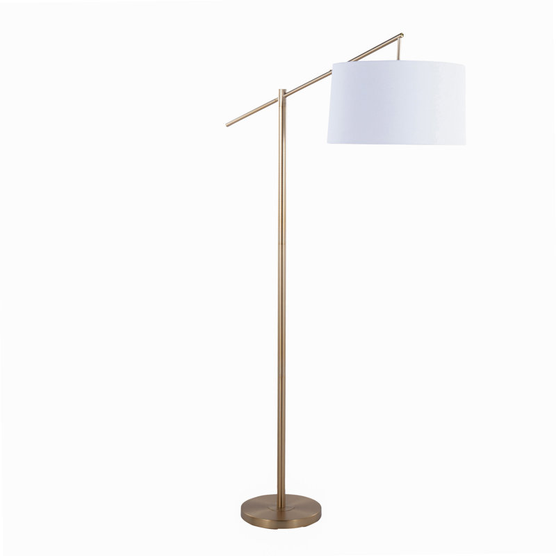 John-Stephan 69" Floor Lamp, Plated Gold, White