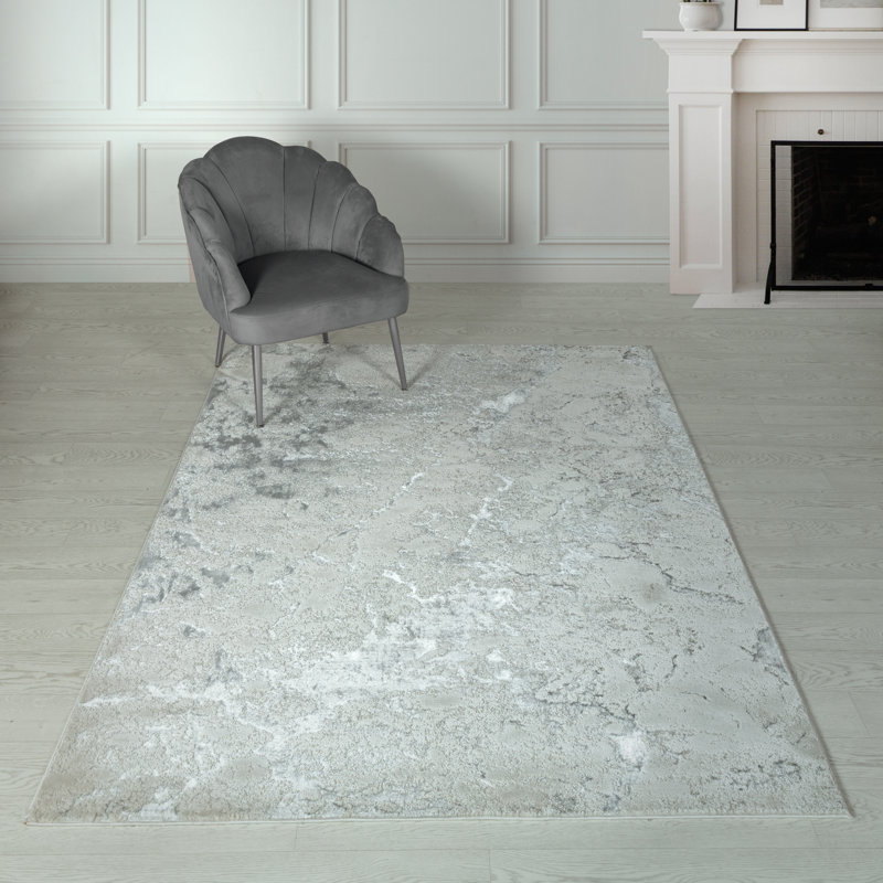 Aurora AU03 Solar Metallic Beige/Silver Area Rug, Rectangle 80 x 150cm