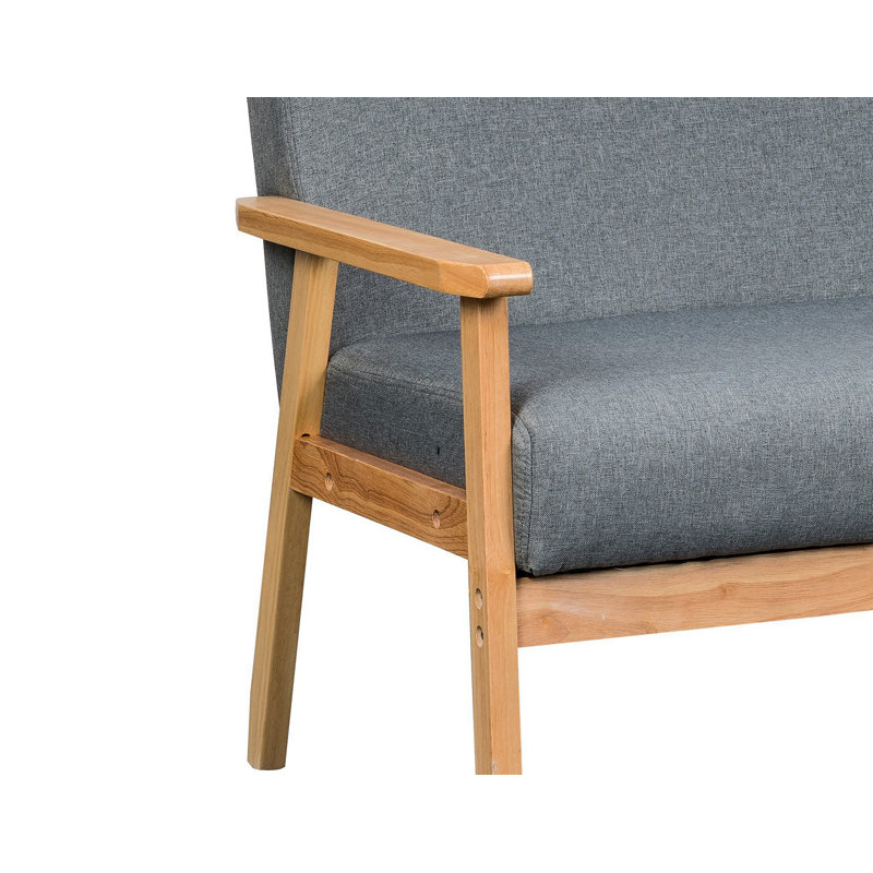 Luxurious And Comfortable Loveseat With Solid Wood Frame, Natural Arms And Full Foam Seat Cushion For Ultimate Relaxation