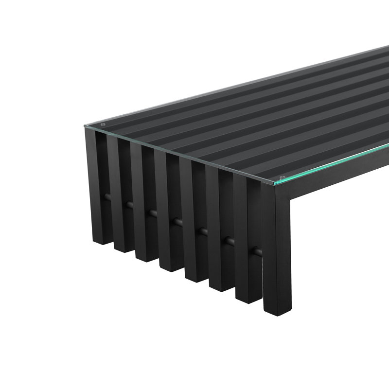 Table basse à traineau, 14" H x 55" L x 29,5" W, Noir