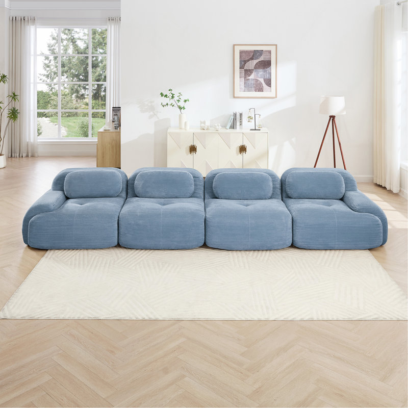 Canapés ergonomiques en velours côtelé à 4 places, doux et adaptés aux animaux de compagnie pour les chambres à coucher et les bureaux