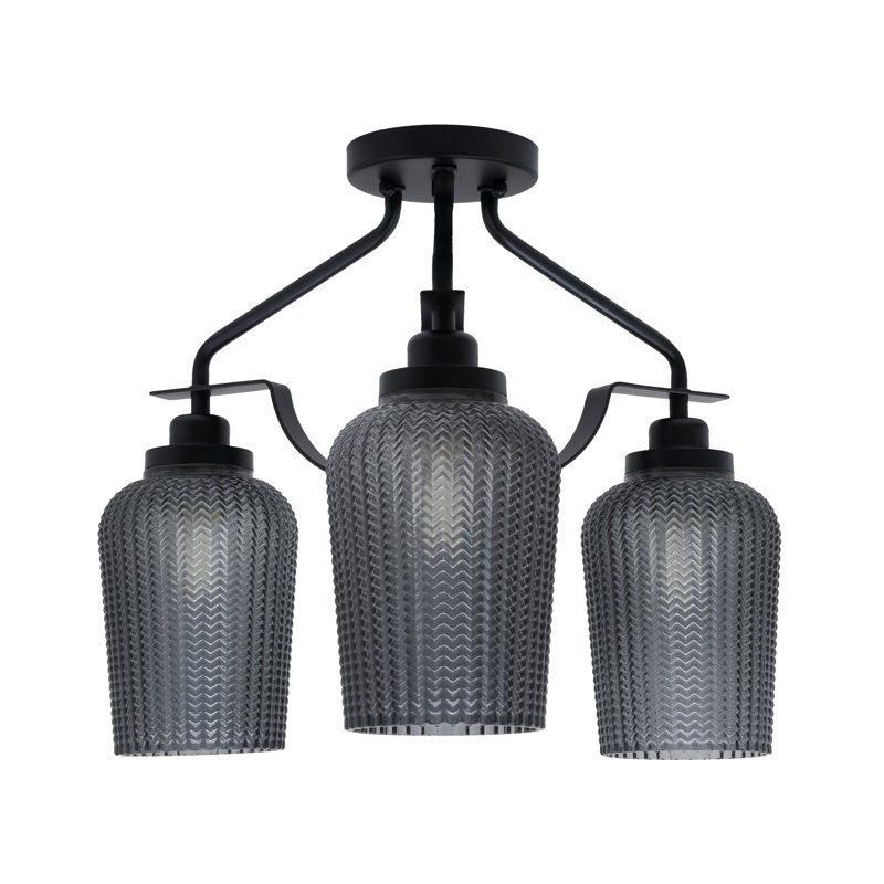 Plafonnier semi-encastré 3 lumières Odyssey, Noir mat