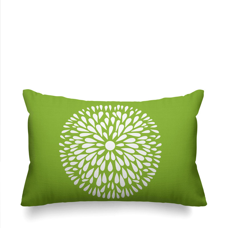 Coussin Pheobe, 14 po x 20 po, Vert, Rectangle
