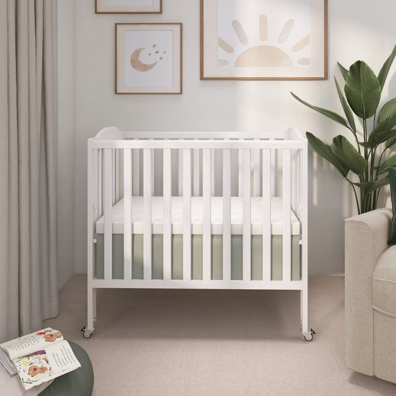 2-in-1 Mini Convertible Portable Crib, White