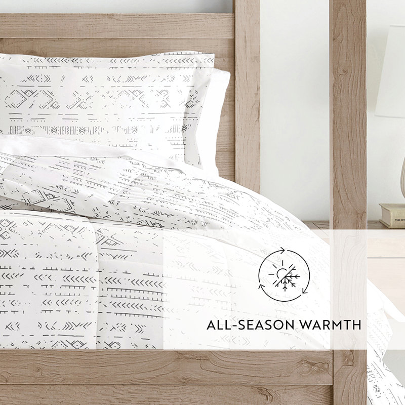 Comforter Set Patterned Microfiber All Season Down-Alternative Ultra Soft Bedding in Distressed Field