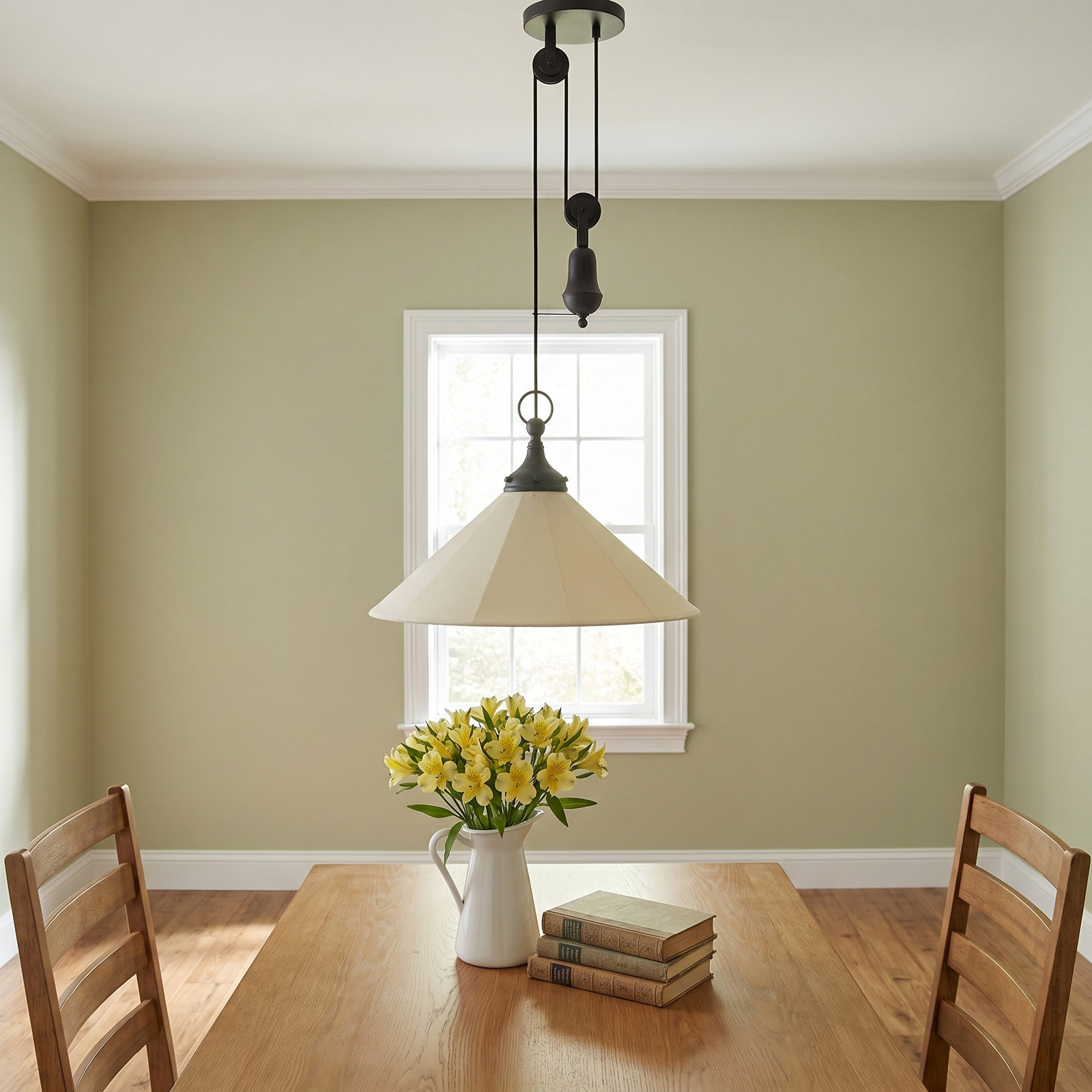 Ellen Single Light Linen Steel Pendant, Black