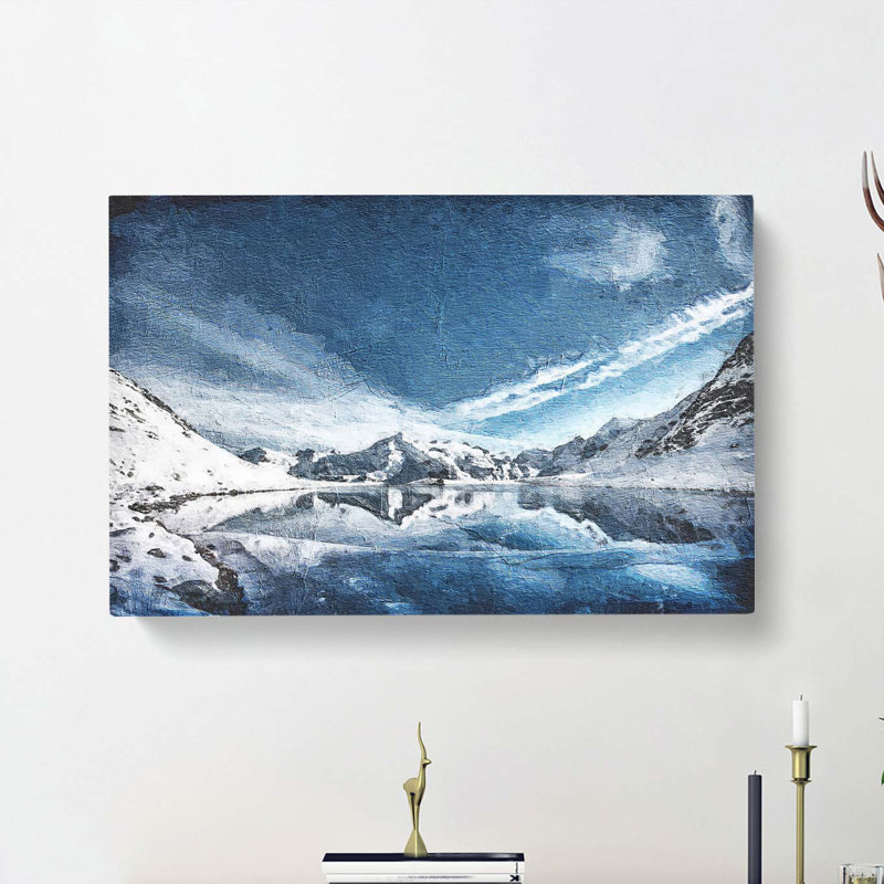 Winter Mountain Reflection - Wrapped Canvas, 35cm H x 50cm W x 3cm D