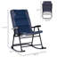 Chaise berçante d'extérieur 2 pièces, meubles de patio pliants en bleu marine, pour porche, camping, balcon, avec plateforme, siège