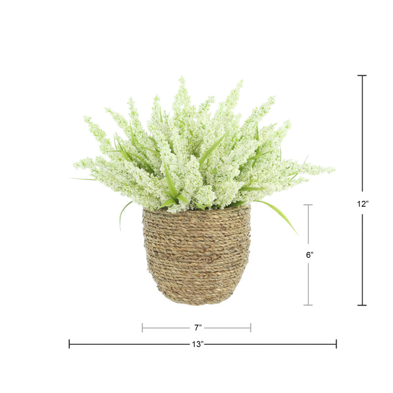 Heather in Strawgrass Pot, White