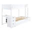 White Twintwin Bunk Bed With Ports And Trundle - Practical Bedroom Furniture Space Optimized Desk, Storage, Twin