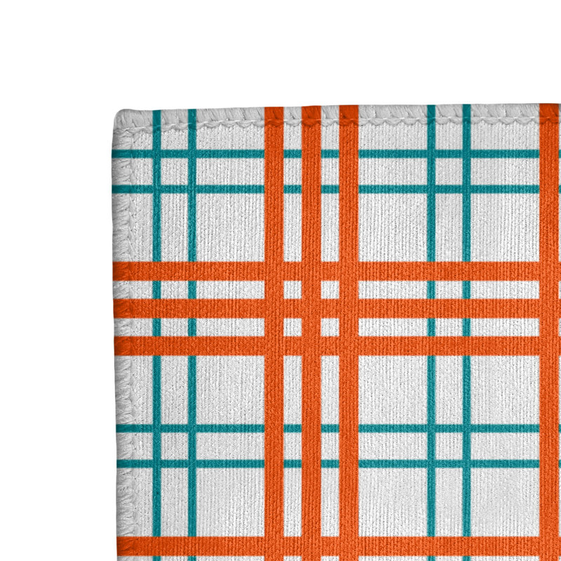 Tapis orange / blanc à carreaux, Tapis de couloir 2 pi 6 po x 8 pi