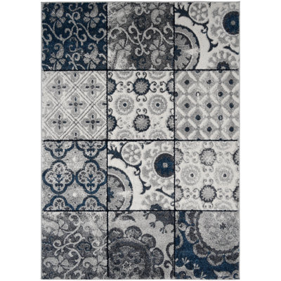 Tapis abstrait bleu